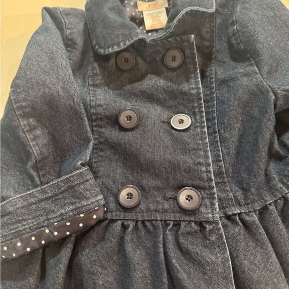 Baby Girl Denim Blue Jacket with Polka Dot Lining - Picture 3 of 4